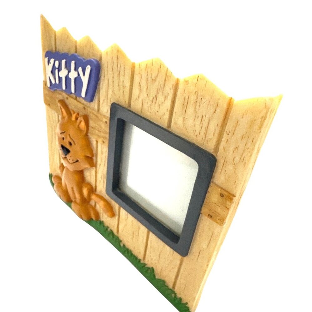 Russ Berrie KITTY Frame Picture Fence Resin VINTAGE Glass Picture Opening 2.25” - Picture 4 of 5